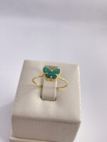 خاتم الفراشة ذهب18 اخضر وزن.90