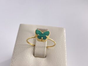 خاتم الفراشة ذهب18 اخضر وزن.90